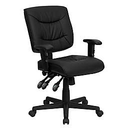 Flash Furniture 40.25-Inch  Bonded Leather Office Chair with Arms in Black
