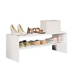 Simply Essential™ 2-Tier Stackable Shoe Organizer in Soft White