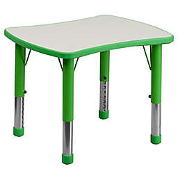 Flash Furniture Rectangular Height Adjustable Activity Table in Green