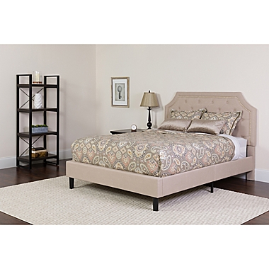 Flash Furniture Brighton Twin Upholstered Platform Bed in Beige. View a larger version of this product image.