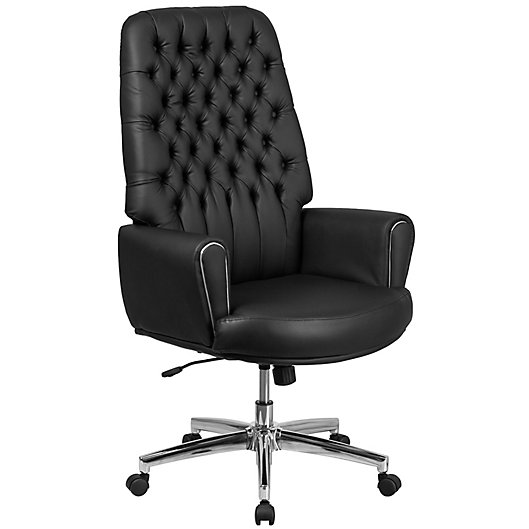 Alternate image 1 for Flash Furniture Traditional Leather High Back Office Chair in Black