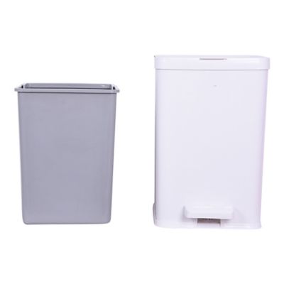 Simply Essential&trade; 2.25-Gallon Rectangle Step Trash Can in White/Grey