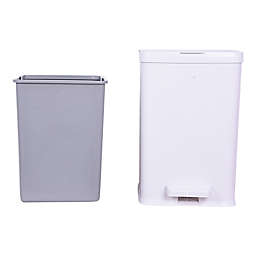Simply Essential™ 2.25-Gallon Rectangle Step Trash Can in White/Grey