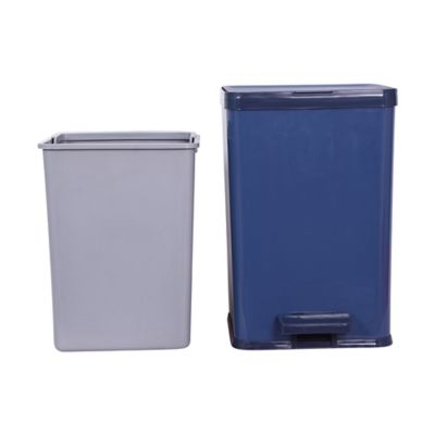 Simply Essential&trade; 2.25-Gallon Rectangle Step Trash Can in Blue/Grey