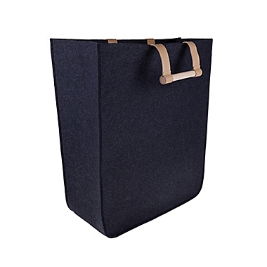 Squared Away&trade; Felt Laundry Hamper in Dark Charcoal. View a larger version of this product image.