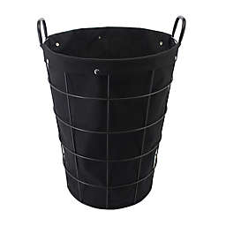 Squared Away™ Iron Wire Laundry Hamper in Black With Liner