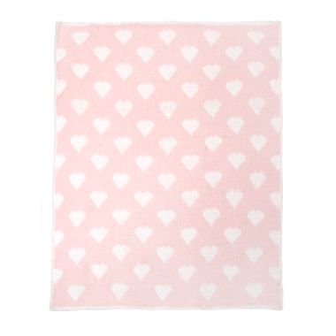 Tadpoles Heart Chenille Blanket in Blush. View a larger version of this product image.