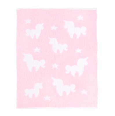 Tadpoles Unicorn Chenille Blanket in Pink