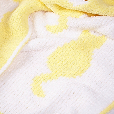Tadpoles Cat Chenille Blanket in Yellow. View a larger version of this product image.