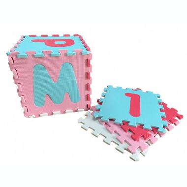 Tadpoles 36-Piece ABC Play Mat Set in Pink/Aqua. View a larger version of this product image.