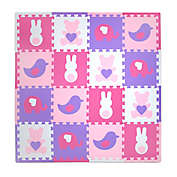 Tadpoles&trade; Teddy and Friends 16-Piece Playmat Set in Pink/Purple