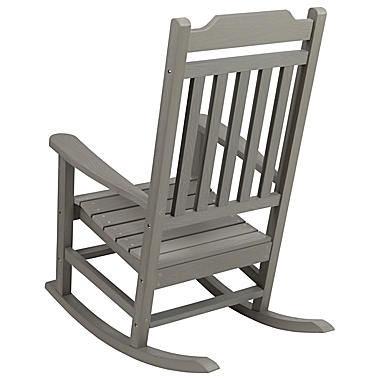Flash Furniture All-Weather Faux Wood Rocking Chair. View a larger version of this product image.