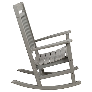 Flash Furniture All-Weather Faux Wood Rocking Chair. View a larger version of this product image.