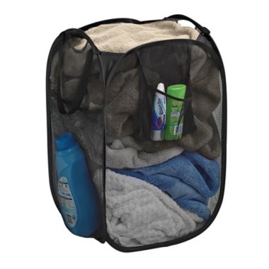 Simply Essential&trade; Mesh Pop-Up Hamper in Black. View a larger version of this product image.