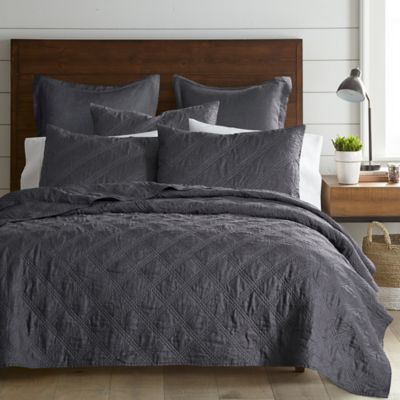 Levtex Home Washed Linen Twin/Twin XL Quilt in Charcoal