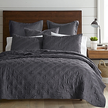 Levtex Home Washed Linen King Quilt in Charcoal. View a larger version of this product image.