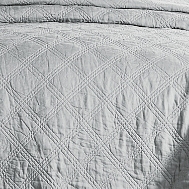 Levtex Home Washed Linen Twin/Twin XL Quilt in Light Grey. View a larger version of this product image.