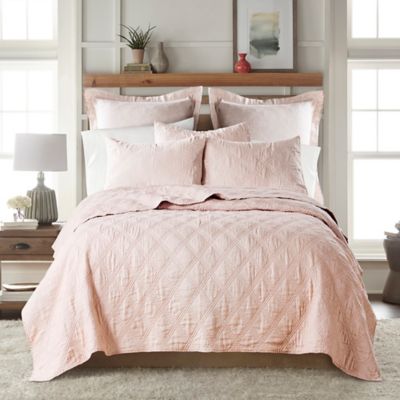Levtex Home Washed Linen Twin/Twin XL Quilt in Blush