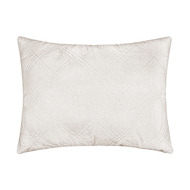 Levtex Home Washed Linen Quilted King Pillow Sham in Cream. View a larger version of this product image.