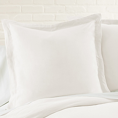 Levtex Home Washed Linen European Pillow Sham in Cream. View a larger version of this product image.
