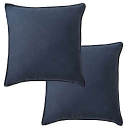 Levtex Home Washed Linen Square Throw Pillow Cover in Navy (Set of 2)