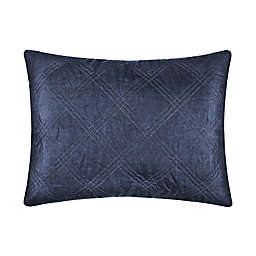 Levtex Home Washed Linen Quilted Standard Pillow Sham in Navy