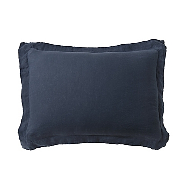 Levtex Home Washed Linen King Pillow Sham in Navy. View a larger version of this product image.