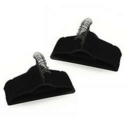 Squared Away™ Velvet Slim Suit Hangers in Black with Matte Black Hook (Set of 50)