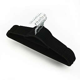 Squared Away™ Velvet Slim Suit Hangers in Black with Chrome Hook (Set of 12)