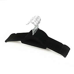 Squared Away™ Velvet Slim Shirt Hangers in Black with Chrome Hook (Set of 12)