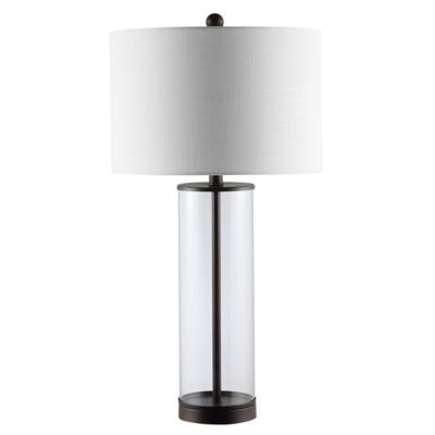 JONATHAN Y&trade; Glass LED Table Lamp in Oil Rubbed Bronze with Fabric Shade