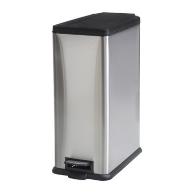 Squared Away&trade; Stainless Steel 45-Liter Rectangle Step-On Trash Can