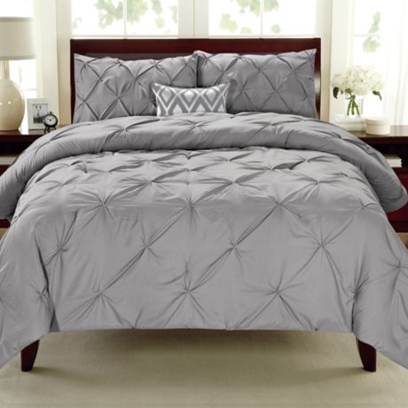 Pintuck 3 Piece Comforter Set Bed, Bed Bath And Beyond King Size Quilt Sets