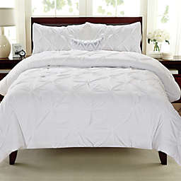 Pintuck 3-Piece Full/Queen Comforter Set in White