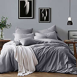 Swift Home Prewashed Yarn-Dyed Cotton 3-Piece Full/Queen Duvet Cover Set in Ivory