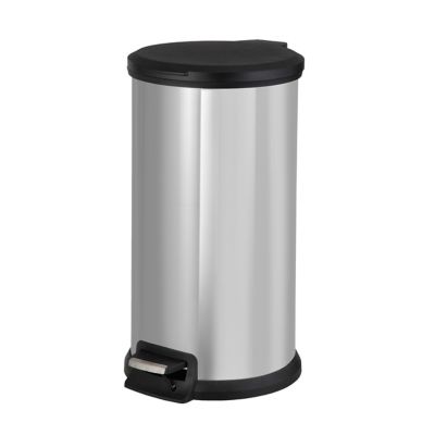 Trash Cans Garbage Bins, Mainstays 13g Stainless Steel Semi Round Waste Can