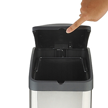 Simply Essential&trade; Stainless Steel 14.8-Liter Rectangular Step-On Trash Bin. View a larger version of this product image.