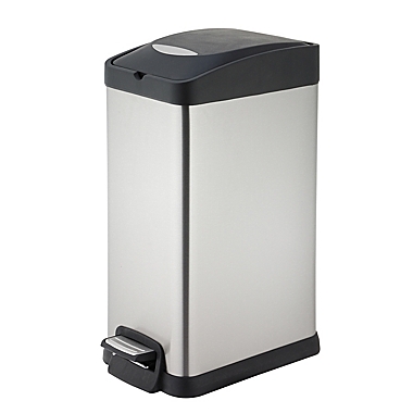 Simply Essential&trade; Stainless Steel 14.8-Liter Rectangular Step-On Trash Bin. View a larger version of this product image.