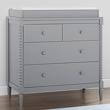 Delta Children Saint 4-Drawer Dresser with Changing Topper in Grey. View a larger version of this product image.
