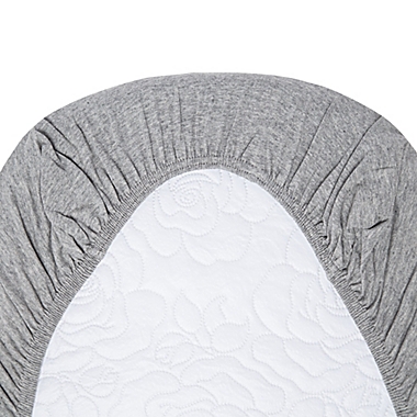 Burt&#39;s Bees Baby&reg; Organic Cotton Bassinet Sheet in Heather Grey. View a larger version of this product image.