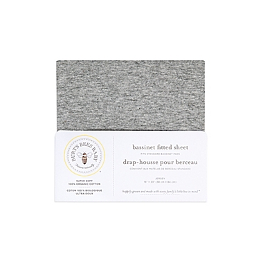 Burt&#39;s Bees Baby&reg; Organic Cotton Bassinet Sheet in Heather Grey. View a larger version of this product image.