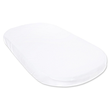 Burt&#39;s Bees Baby&reg; Organic Cotton Bassinet Sheet in Cloud. View a larger version of this product image.