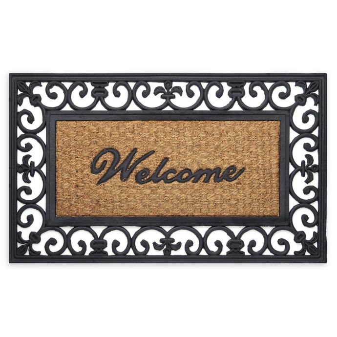 Achim Wrought Iron 18" x 30" Rubber Door Mat in Brown Bed Bath and Beyond Canada