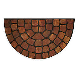 Achim Stone Slice 18" x 30" Raised Rubber Door Mat in Beige Multi