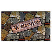 Achim Quarry Stones Welcome 18&quot; x 30&quot; Multicolor Rubber Door Mat