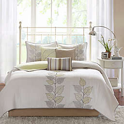 Madison Park Caelie Reversible Coverlet Set in Yellow