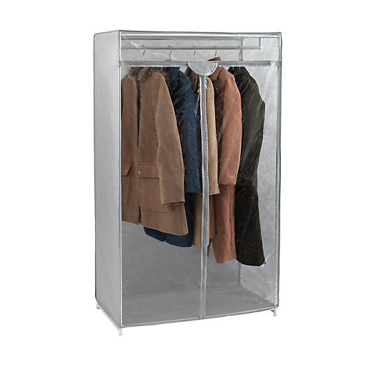 50" Portable Closet Storage Organizer Colthes Wardrobe Rack Shelf Beige/Red 