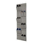 Squared Away&trade; Arrow Weave 24-Pocket Over-the-Door Shoe Organizer in Grey
