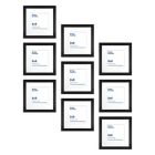 Alternate image 1 for Simply Essential&trade; Gallery 8-Inch x 8-Inch Matted Wood Picture Frames in Black (Set of 9)