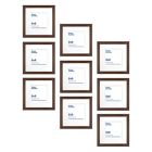 Alternate image 1 for Simply Essential&trade; Gallery 8-Inch x 8-Inch Matted Wood Picture Frames in Walnut (Set of 9)